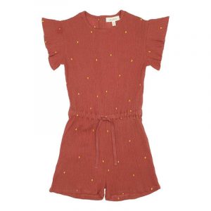 Soft Gallery - Fairy Jumpsuit - Cinnabar AOP Dotty Emb - 4 år