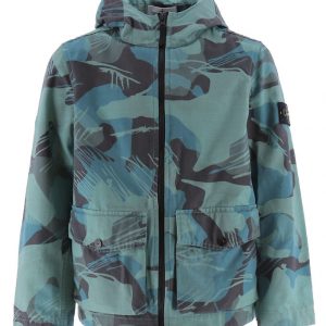 Stone Island Jakke - Emerald m. Print