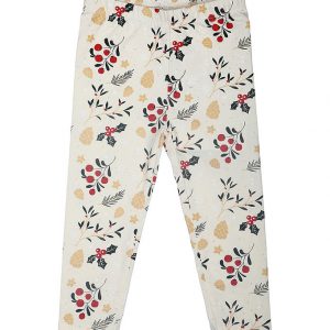 The New Siblings Leggings - TnsHoliday - Ecru m. Print