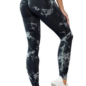 Tie Dye scrunch leggings Black - Small / Black