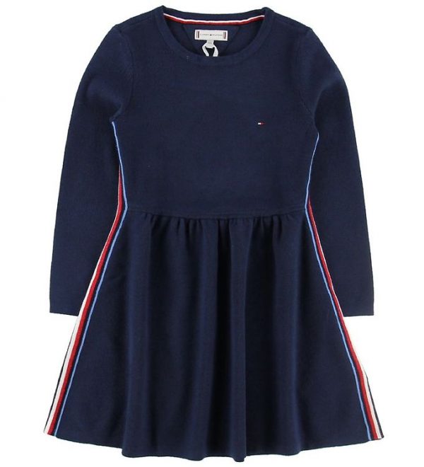 Tommy Hilfiger Kjole - Global Stripe - Navy