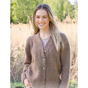 Tweed Casual by DROPS Design - Cardigan Strikkeopskrift str. XS - XXL - X-Small