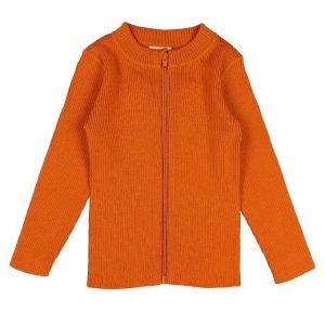 Voksi Cardigan - Rib - Uld - Warm Orange