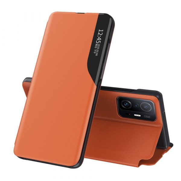 Xiaomi 11T/11T Pro - View Window læder cover - Orange