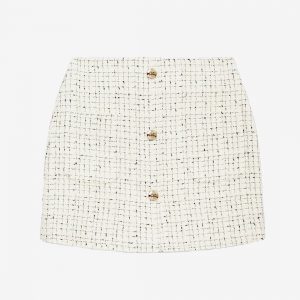 Anine Bing Mateo Skirt Black And White Tweed