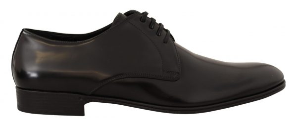 Dolce & Gabbana Elegant Black Leather Derby Sko