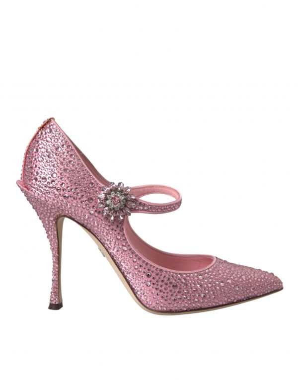 Dolce & Gabbana Pink Strass Crystal Heels Pumps Sko