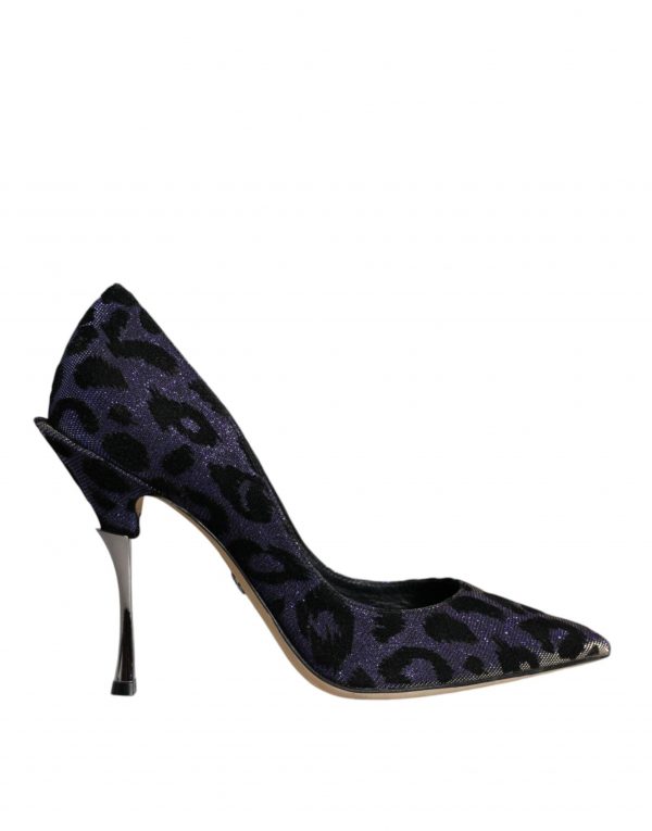 Dolce & Gabbana Violet Leopard Lurex High Heels Pumps Sko