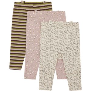 Hust & Claire Dusty Rose Baby Liva Leggings 3-Pak - Str. 62