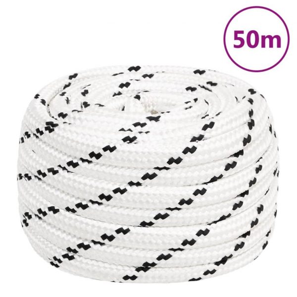 Arbejdsreb 18 mm 50 m polyester hvid