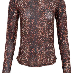 Black Colour Bluse - Annie - Brown Leo