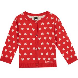 Bonton Cardigan - Strik - Lilet Maille - Coeur Rouge