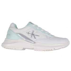 Calvin Klein Sko - Low Cut Lace Up - Hvid/Aquamarine