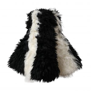 Dolce & Gabbana Black White Stripes Mohair Fur Bucket Hat