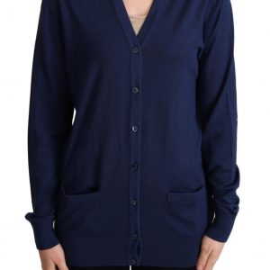 Dolce & Gabbana Elegant Virgin Wool Blue Cardigan