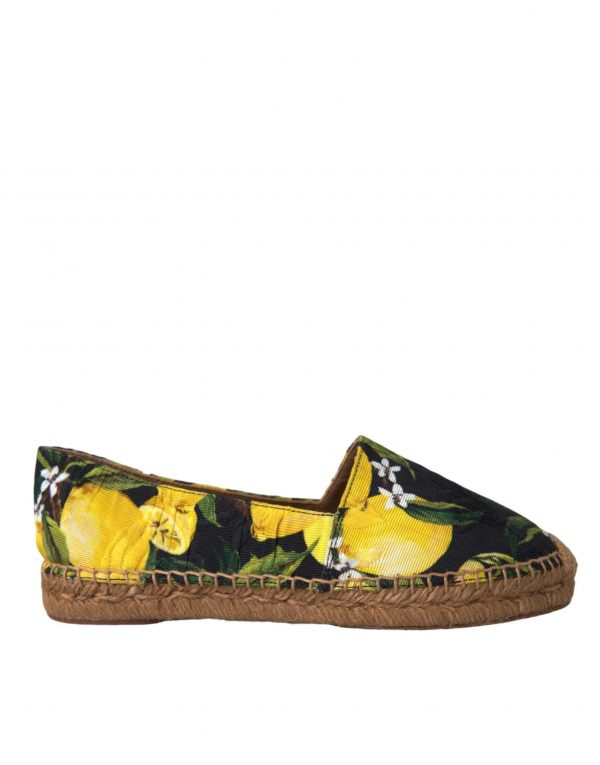 Dolce & Gabbana Multicolor Lemon Slip On Espadrilles Sko