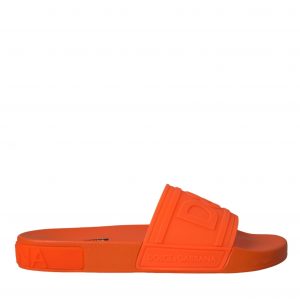 Dolce & Gabbana Orange Rubber Slides SandalerBeachwear Sko