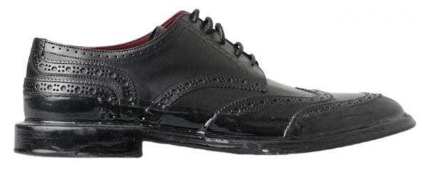 Dolce & Gabbana Sort Læder Oxford Sko