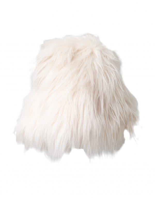 Dolce & Gabbana White Acrylic Fur Dames Bucket Hat