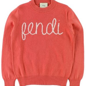 Fendi Kids Bluse - Bomuld/Uld - Koral