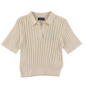 GANT Polo - Strik - Rib - Cropped - Putty