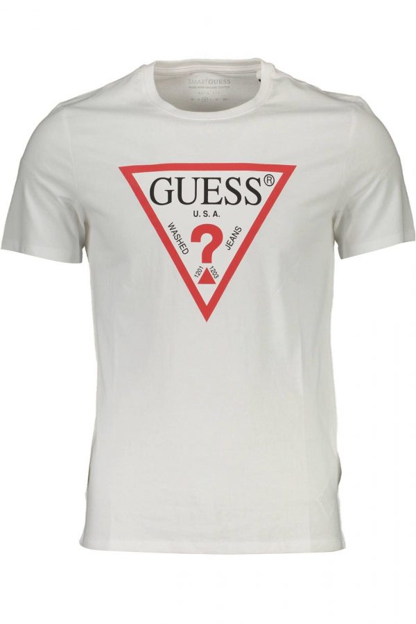 Guess Jeans White Cotton Herre T-Shirt