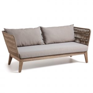 LAFORMA Bellano 3 pers. sofa - natur polyester/eukalyptustræ og beige stof