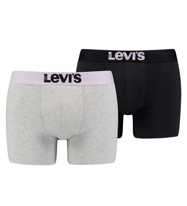 Levis Boxershorts - 2-pak - Boxer Brief - Lysegråmeleret/Orchid