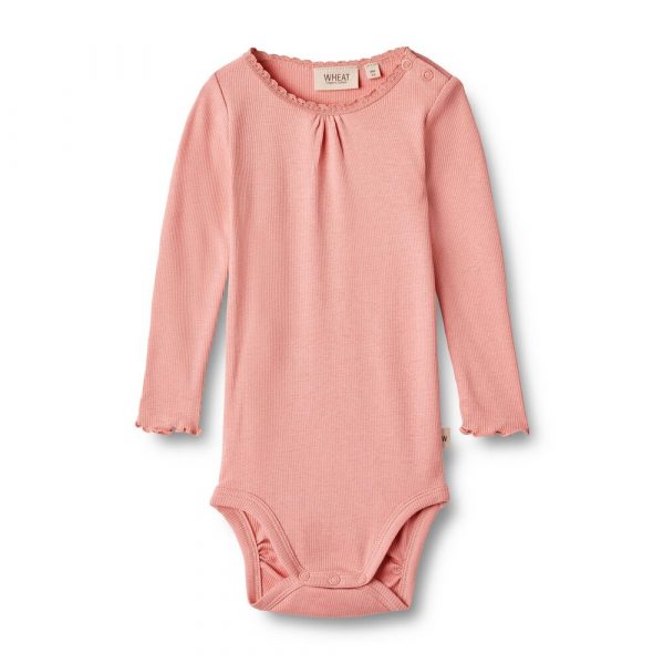 Lotta langærmet rib body - rosette - 80