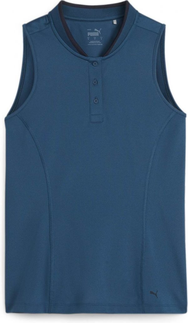 Puma Range Pique Top (2024) Dame Poloshirt Uden Ærmer - Ocean Tropic - Str. M