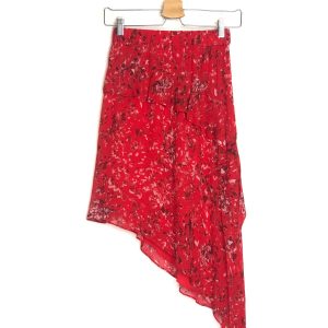 Red Asymmetric Floral-print Georgette BLINK Skirt / IRO - S