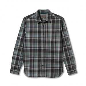 Royal Robbins Mens Trouvaille Organic Cotton Plaid L/S (Grå (ASPHALT) Small)