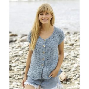 Shore Line Cardigan by DROPS Design - Cardigan Strikkeopskrift str. S - Small