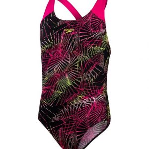 Speedo Badedragt - Allover Splashback JF - Black/Pink