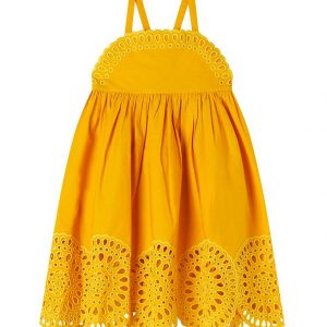 Stella McCartney Kids Kjole - Gul m. Hulmønster