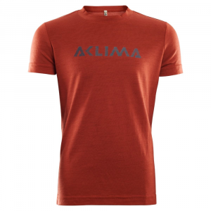 Aclima Lightwool T-Shirt Logo Junior - Red Ochre - 140