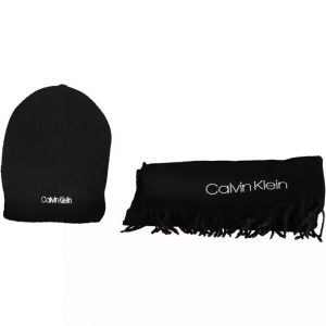 Calvin Klein Chic Monochrome Scarf and Cap Ensemble