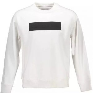 Calvin Klein Elegant White Cotton Blend Sweater