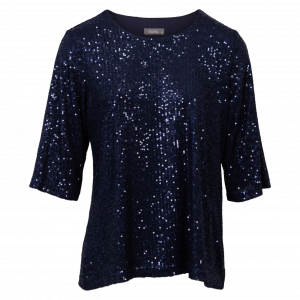 ChaCha Paillet Dame Bluse - Navy - S