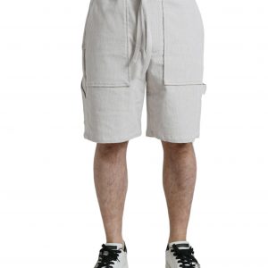 Dolce & Gabbana Beige Cotton Corduroy Herre Bermuda Shorts