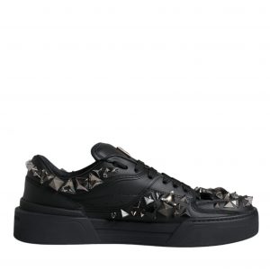 Dolce & Gabbana Black Studded Low Top Herre Sneakers Shoes