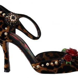 Dolce & Gabbana Chic Leopard Ankle Strap Sandaler Heels