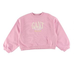 GANT Sweatshirt - C-Neck - Cropped - Milky Pink