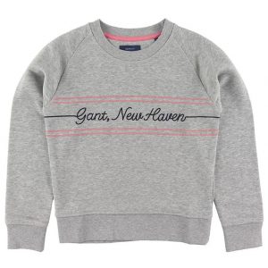 GANT Sweatshirt - Gant Script - Gråmeleret