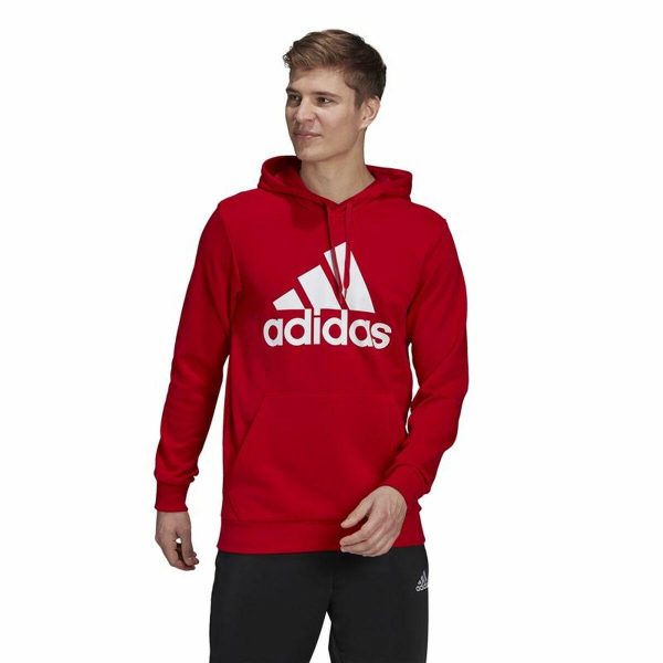 Hættetrøje til Mænd Adidas Essentials Big Logo Rød S