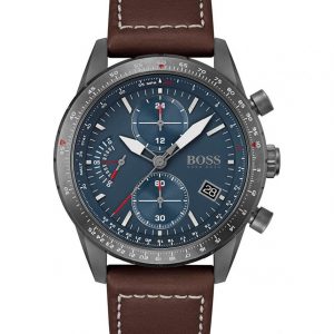 HUGO BOSS Pilot Edition Chrono Brown Leather Herreur HB1513852