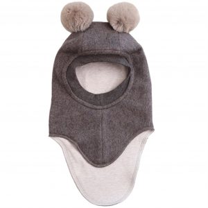 Huttelihut X Luksusbaby Bomuld Fleece Elefanthue Brown - Str. 12-24 mdr