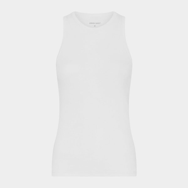 Hvid bambus tank top i rib fra Urban Quest, S