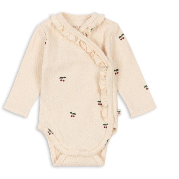 Konges Sløjd Cherry Sui Newborn Frill Body Gots - Str. 0-1 mdr