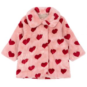 Konges Sløjd Jakke - Fuzzie Coat - Coeur Mellow/Røde Hjerter